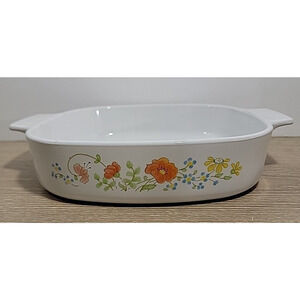 Vintage Corning Ware A-8-B Wildflower Casserole Dish 1.4 Liter